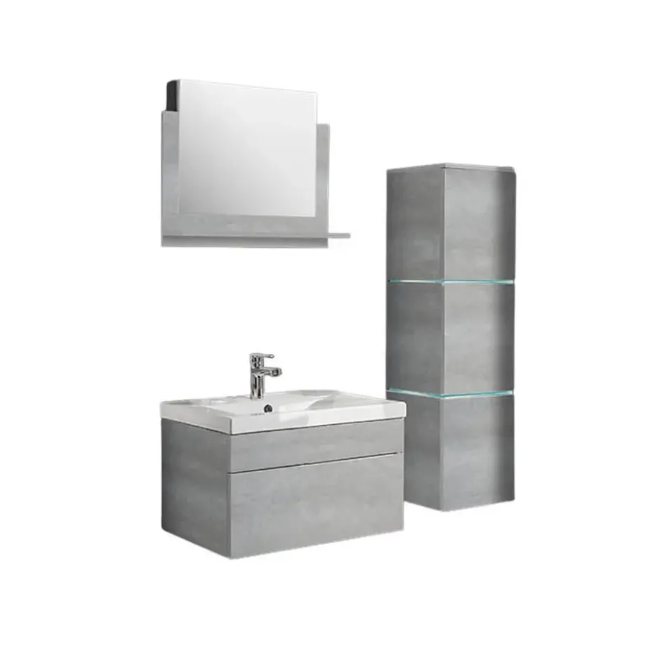 HOME DELUXE Badkamermeubelset WANGEROOGE Grijs L