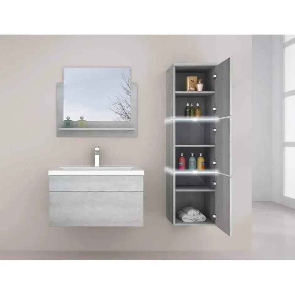 HOME DELUXE Badkamermeubelset WANGEROOGE Grijs L