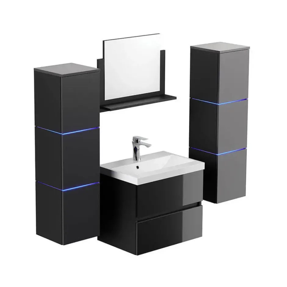 HOME DELUXE badkamermeubelset WANGEROOGE Deluxe Zwart XL