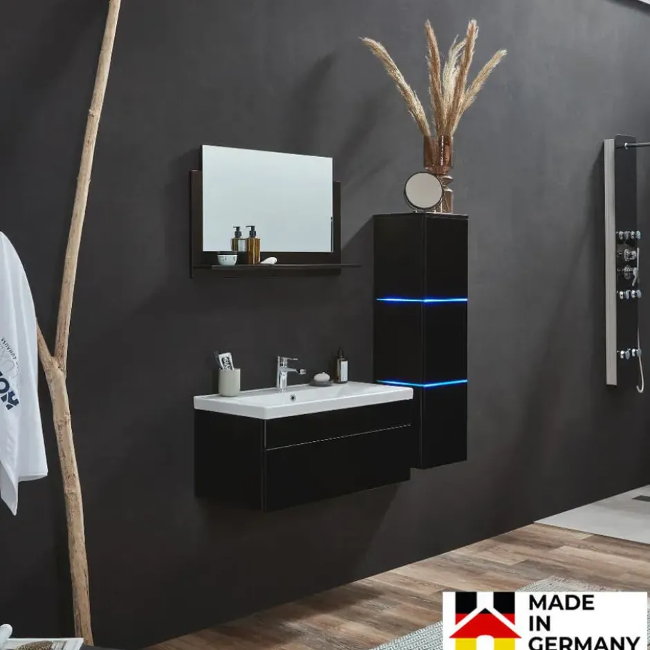 HOME DELUXE Badkamermeubel WANGEROOGE BIG Zwart L