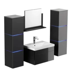 HOME DELUXE Badkamermeubel WANGEROOGE Zwart XL