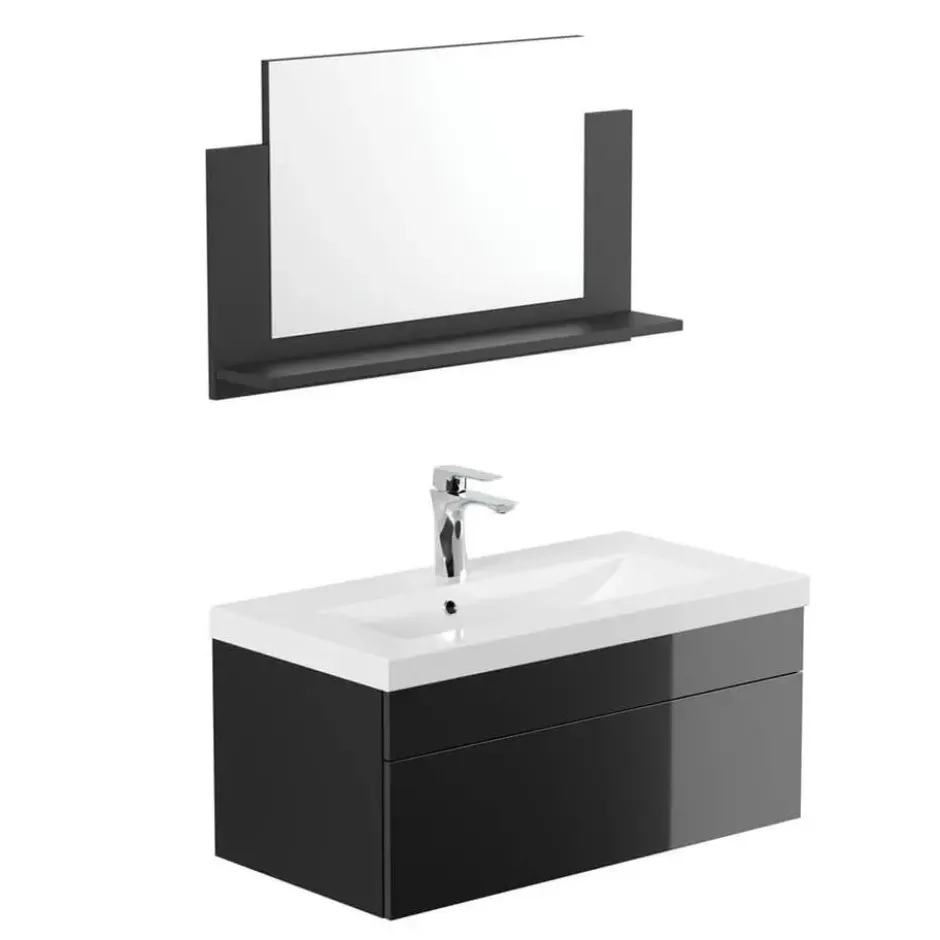 HOME DELUXE Badkamermeubel WANGEROOGE BIG Zwart M
