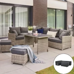 HOME DELUXE BAHIA loungeset met regenhoes - Grijs