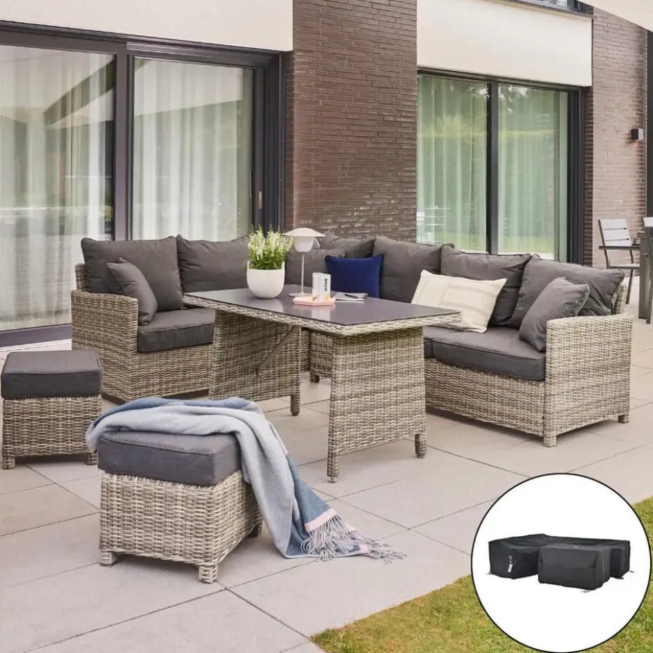 HOME DELUXE BAHIA loungeset met regenhoes - Grijs