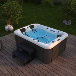 HOME DELUXE Buiten whirlpool BEACH Met treden en thermische afdekking