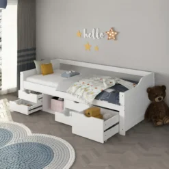 HOME DELUXE COSMOS kinderbed met lades - 90 x 200 cm wit