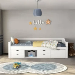 HOME DELUXE COSMOS kinderbed met lades - 90 x 200 cm wit