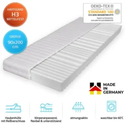 HOME DELUXE COSMOS kinderbed met lades en matras - 90 x 200 cm grijs