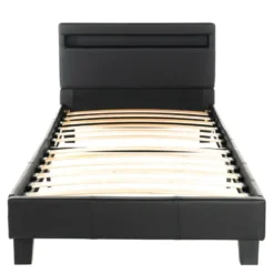 HOME DELUXE LED bed ASTRO donkergrijs 90 x 200 cm