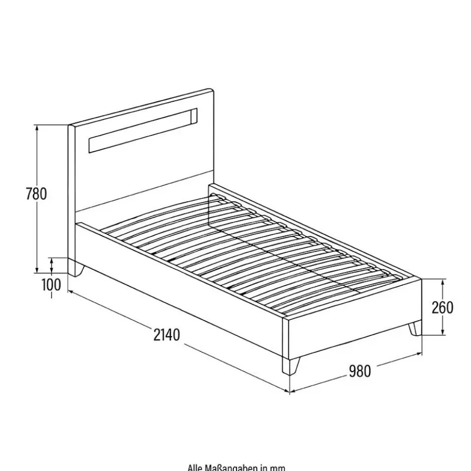 HOME DELUXE LED bed ASTRO zwart 90 x 200 cm