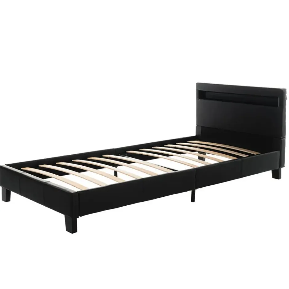 HOME DELUXE LED bed ASTRO zwart 90 x 200 cm