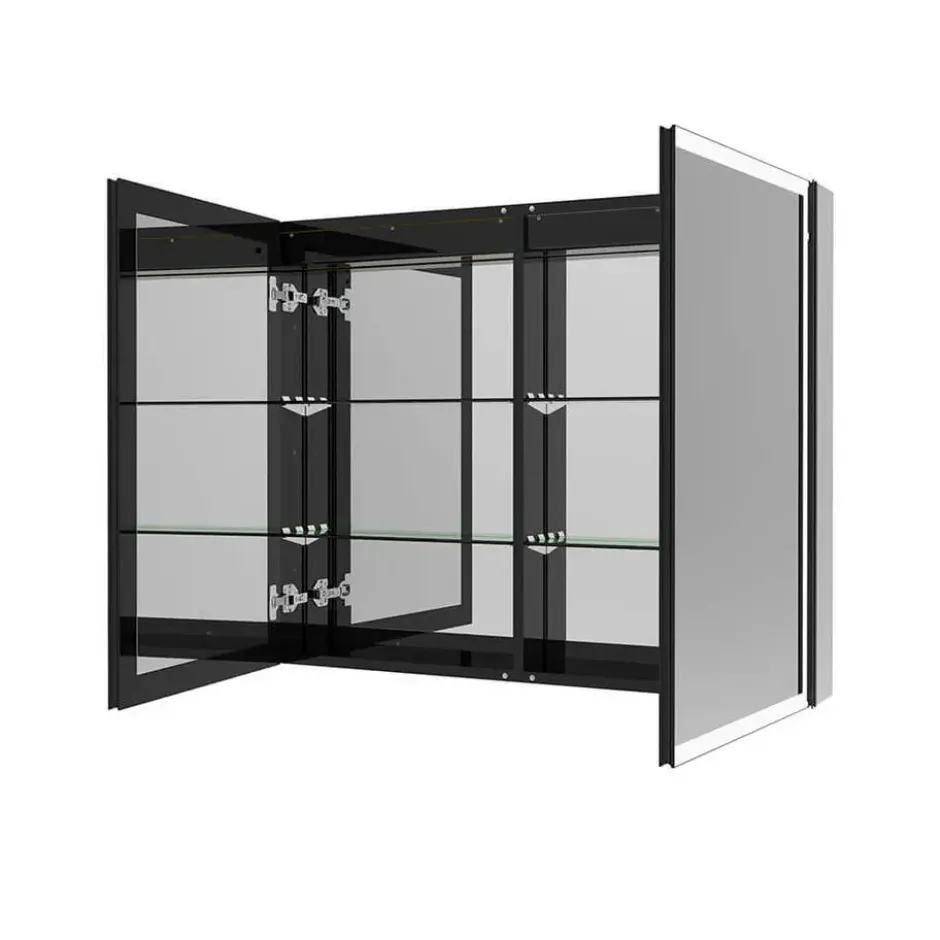 HOME DELUXE LED spiegelkast EVE zwart 100 x 80 cm