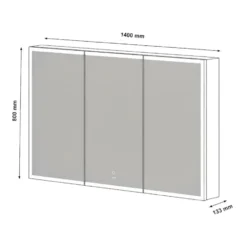 HOME DELUXE LED spiegelkast EVE zwart 100 x 80 cm