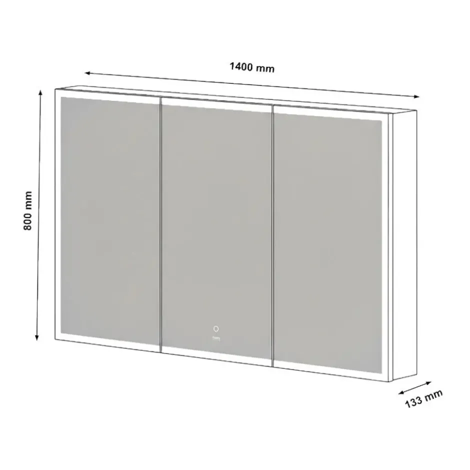 HOME DELUXE LED spiegelkast EVE zwart 100 x 80 cm