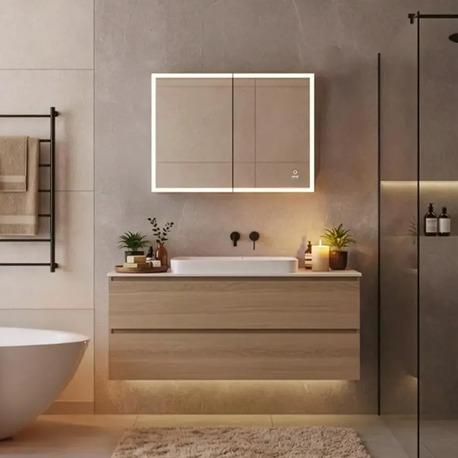 HOME DELUXE LED spiegelkast EVE zwart 80 x 60 cm