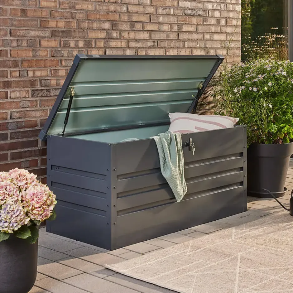 HOME DELUXE - Metalen opbergbox MEGABOX XL - 126 x 56 cm 400l antraciet