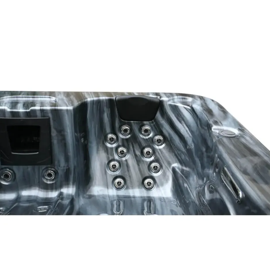 HOME DELUXE Outdoor Whirlpool ZWART MARMER Met trap en thermische afdekking