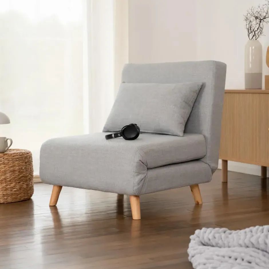 HOME DELUXE Slaapstoel SNOOZE - Beige 79 x 28 x 132 cm