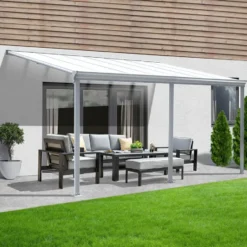 HOME DELUXE terrasoverkapping SOLIS wit 435 / 442 x 300 / 303 x 278 / 226 cm