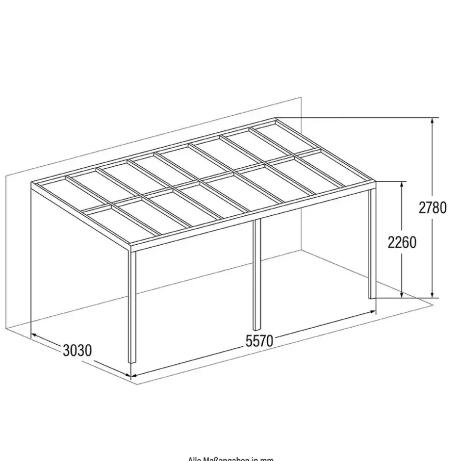 HOME DELUXE terrasoverkapping SOLIS grijs 496 / 503 x 300 / 303 x 278 / 226 cm