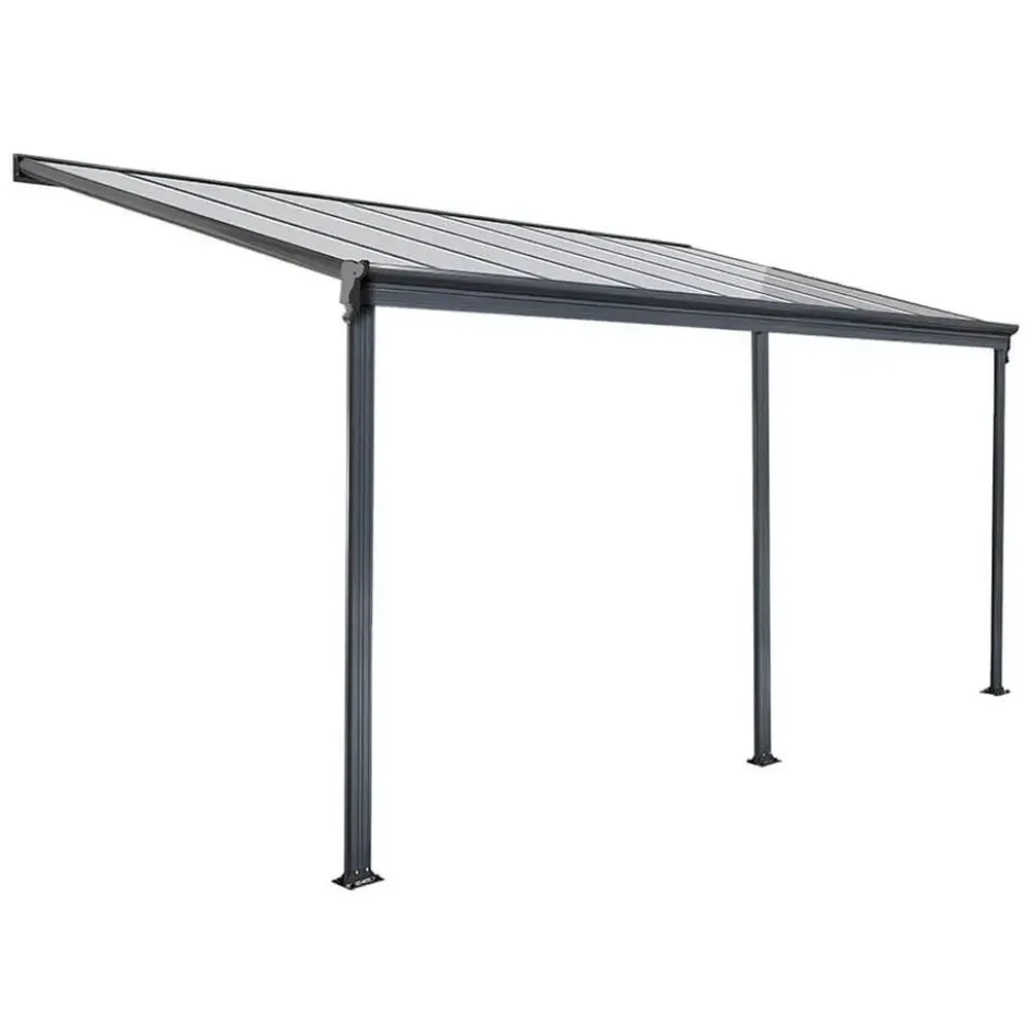 HOME DELUXE Terrasoverkapping SOLIS Grijs 435 / 442 x 300 / 303 x 278 / 226 cm