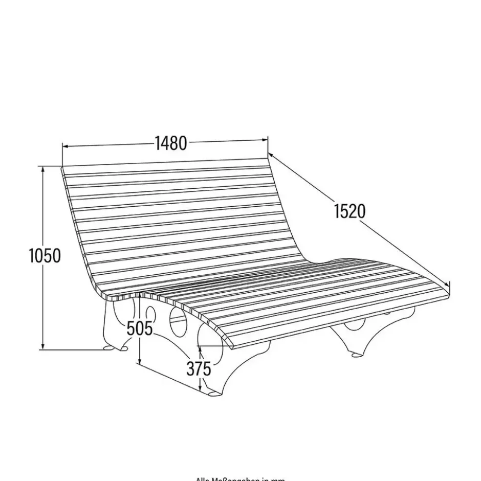HOME DELUXE wave houten ligstoel TAIGA - 150 cm