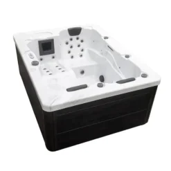 HOME DELUXE WHITE MARBLE buitenwhirlpool met opstap en thermische afdekking