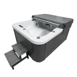HOME DELUXE WHITE MARBLE buitenwhirlpool met opstap en thermische afdekking