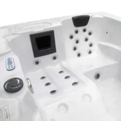 HOME DELUXE WITTE MARBLE buitenwhirlpool met opstap en thermische afdekking