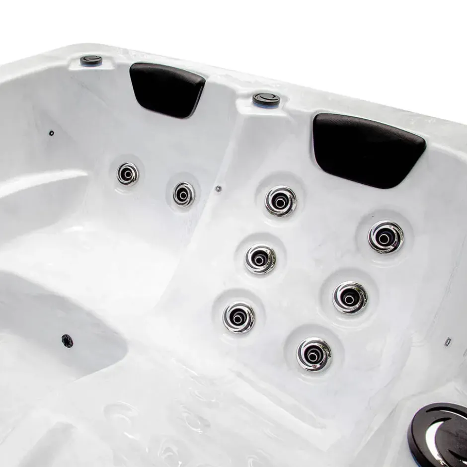 HOME DELUXE WITTE MARBLE buitenwhirlpool met opstap en thermische afdekking