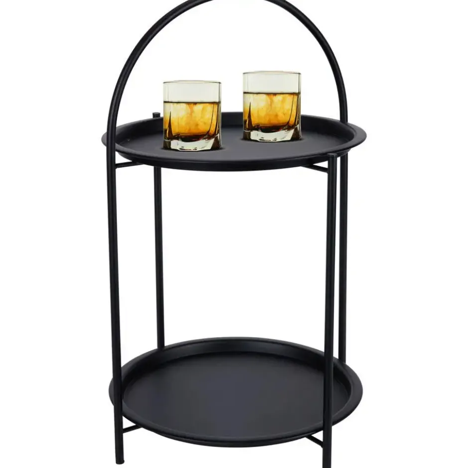 Home & Styling Bijzettafel 2 laags - zwart - metaal - 40 x 66 cm