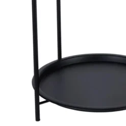 Home & Styling Bijzettafel 2 laags - zwart - metaal - 40 x 66 cm
