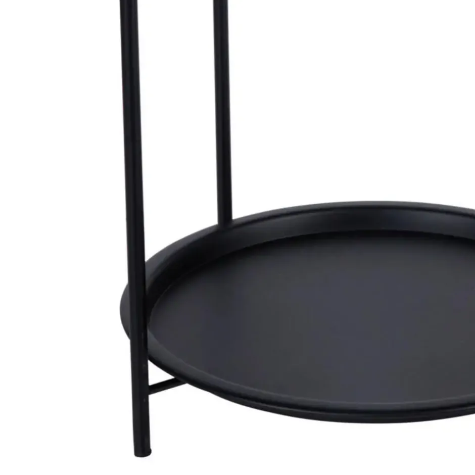 Home & Styling Bijzettafel 2 laags - zwart - metaal - 40 x 66 cm