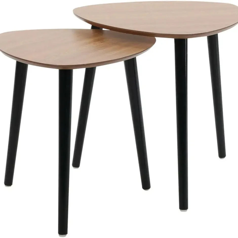 Home & Styling Bijzettafeltjes set 2x - lichtbruin - 41 en 45 cm