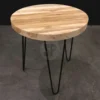 Home & Styling Bijzettafel - zwart/bruin - metaal en teak hout