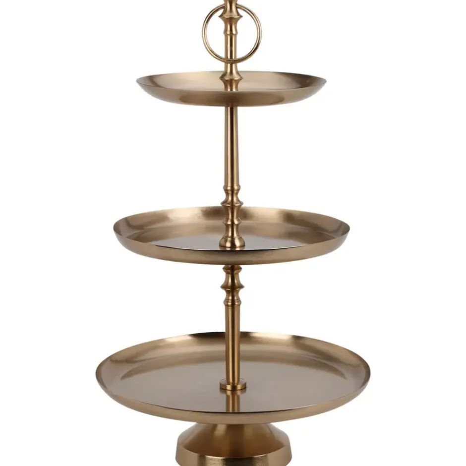 Home & Styling Etagere 3-laags - goud - RVS - H50 cm