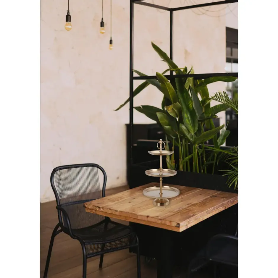 Home & Styling Etagere 3-laags - goud - RVS - H50 cm