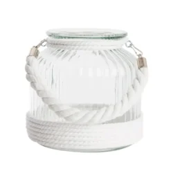 Home & Styling Kaarsen houder - windlicht - wit - 18 cm