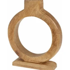 Home & Styling Kaarshouder - mangohout - 16 x 21 cm - kandelaar
