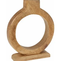 Home & Styling Kaarshouder - mangohout - 16 x 21 cm - kandelaar