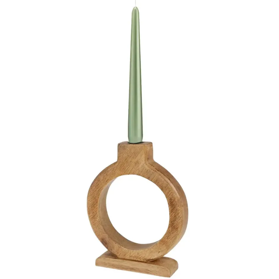 Home & Styling Kaarshouder - mangohout - 16 x 21 cm - kandelaar