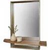Home & Styling Spiegel met plank - rechthoek - MDF - bruin - 60cm