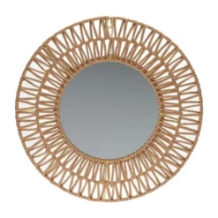 Home & Styling Spiegel - rond - naturel - 45cm - papier - wandspiegel