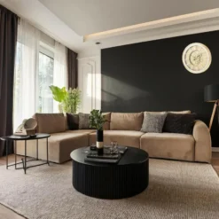 Home & Styling Wandklok/muur klok Lausanne - Dia 50 cm - goud