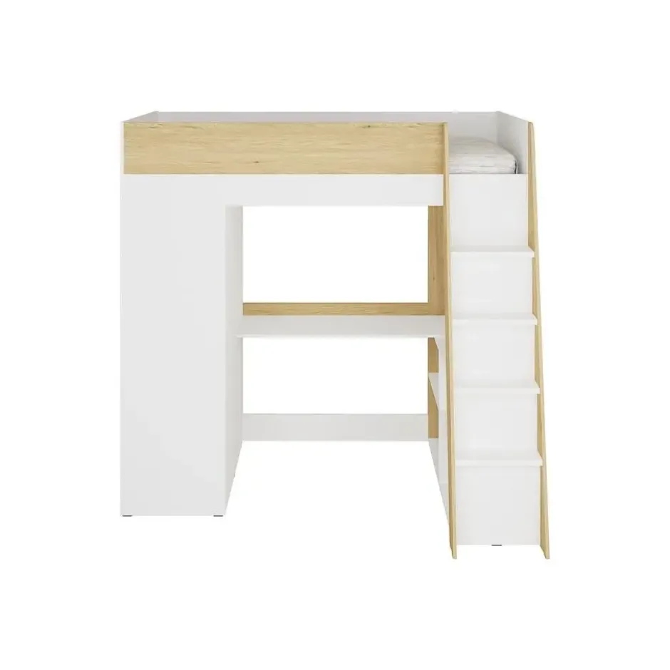 Hoogslaper ARMONESA - 1 plaats - Natuurlijk licht Wit Hout paneel