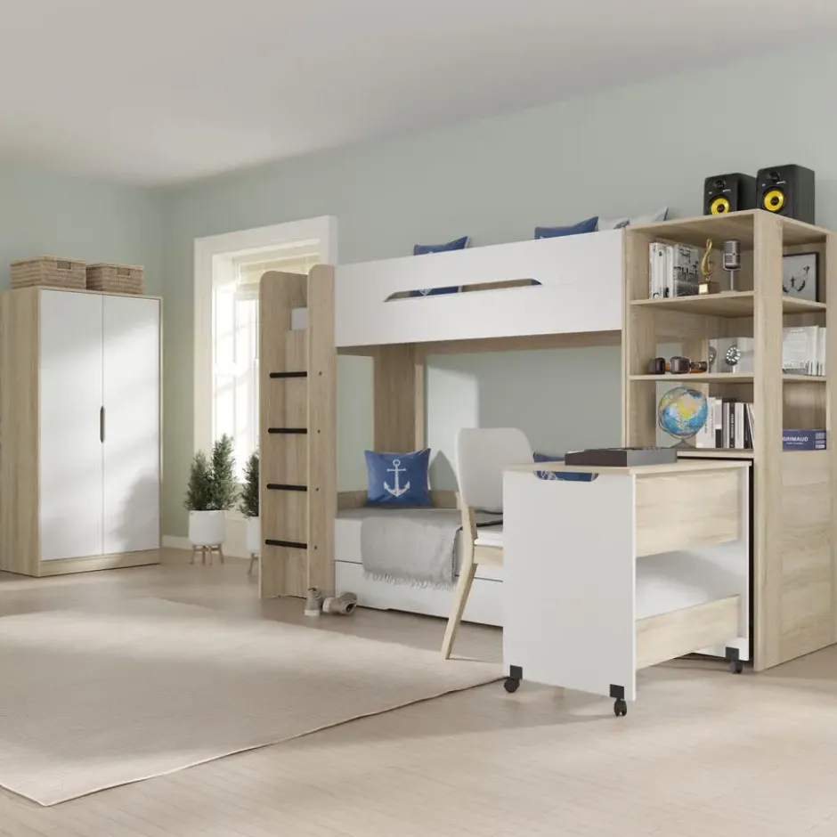 Hoogslaper FUJI sonoma eik / mat wit