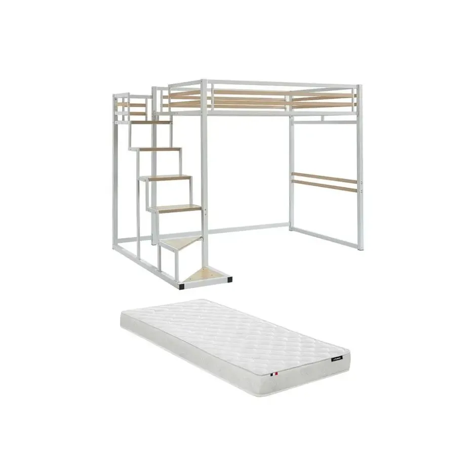 Hoogslaper JOGUI - 2 plaatsen - Wit Metaal