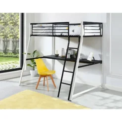 Hoogslaper MALICIA - 1 plaats - Zwart Wit Metaal