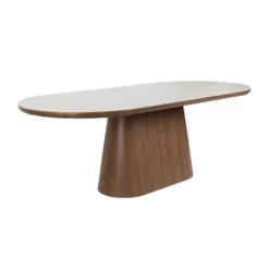 Housecraft Almira Eettafel Ovaal 200 cm Hout Wit/ Bruin donker