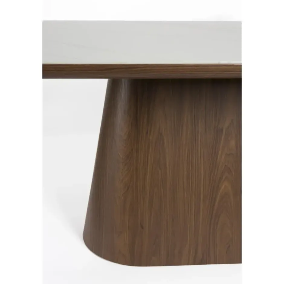 Housecraft Almira Eettafel Ovaal 200 cm Hout Wit/ Bruin donker